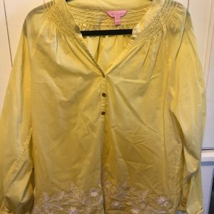 Lilly Pulitzer Large pale yellow blouse